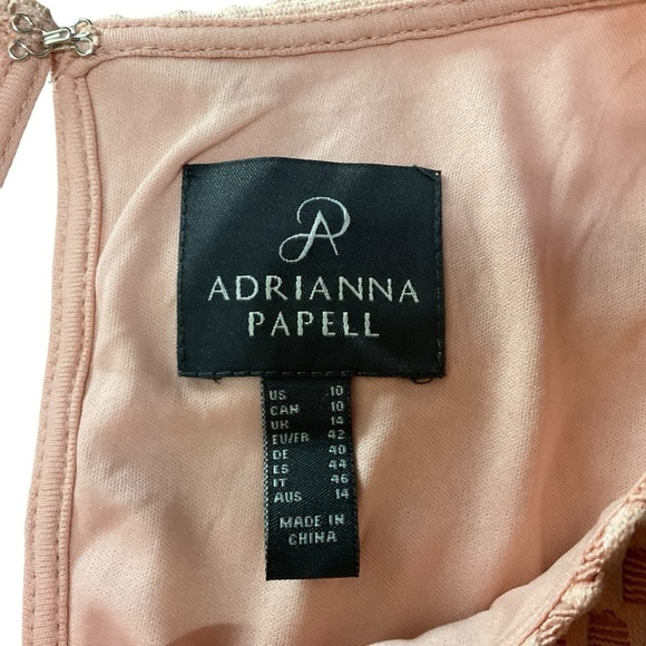 Adrianna Papell Blush Pink Textured Silk Shift Dress Size 10 - Picture 2 of 10